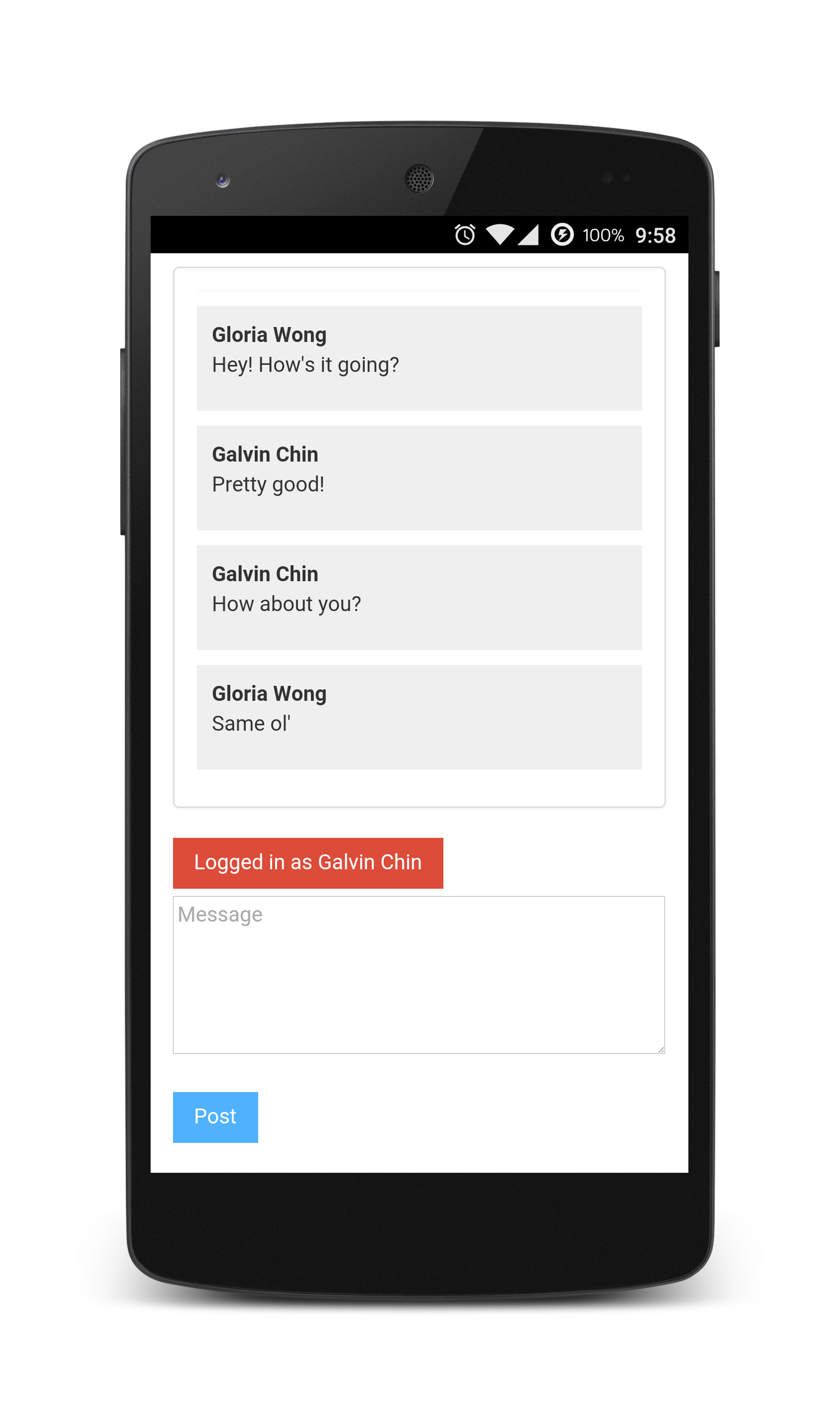 Webchat screenshot